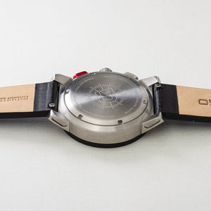 CR-01 - CHRONO WATCH WITH ITALIAN LEATHER STRAP - JET BLACK DangoProducts