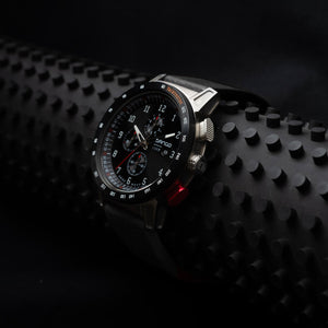 CR-01 - CHRONO WATCH WITH ITALIAN LEATHER STRAP - JET BLACK DangoProducts