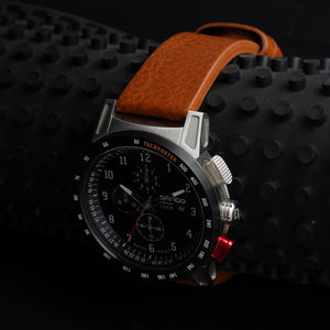 CR-01 - CHRONO WATCH WITH ITALIAN LEATHER STRAP - WHISKEY BROWN DangoProducts