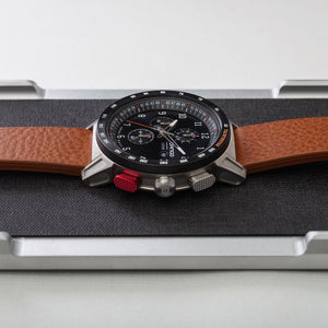 CR-01 - CHRONO WATCH WITH ITALIAN LEATHER STRAP - WHISKEY BROWN DangoProducts