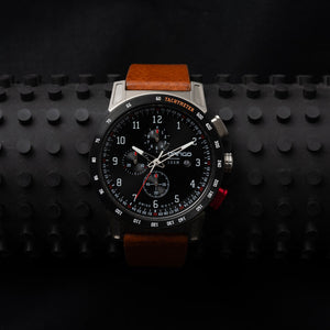 CR-01 - CHRONO WATCH WITH ITALIAN LEATHER STRAP - WHISKEY BROWN DangoProducts