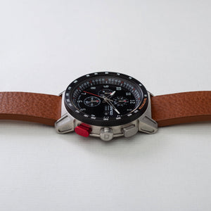 CR-01 - CHRONO WATCH WITH ITALIAN LEATHER STRAP - WHISKEY BROWN DangoProducts