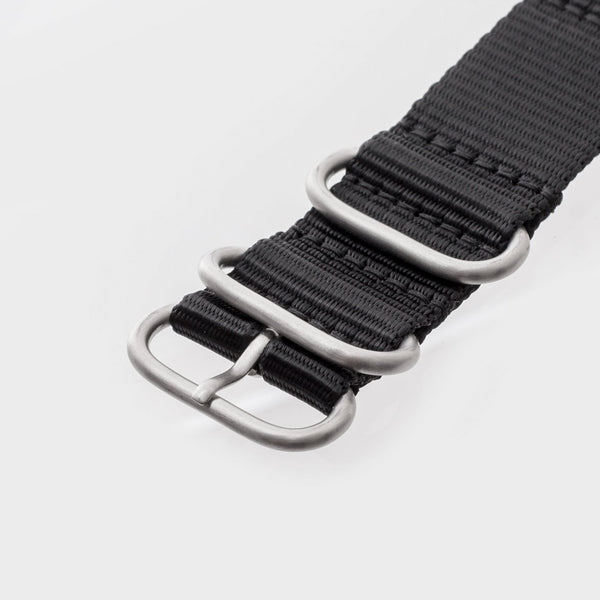 One-Piece Dango Nylon Watch Strap Jet Black