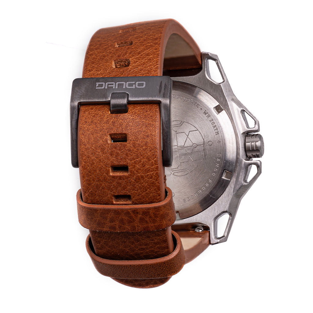 Quick Release Scratches Brown Italian Leather Watch Strap